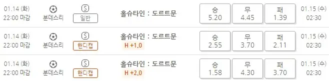 [분데스] 홀슈타인 VS 도르트문트