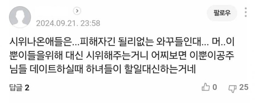 시위하는 극성 페미들 뼈 부수는 댓글.jpg